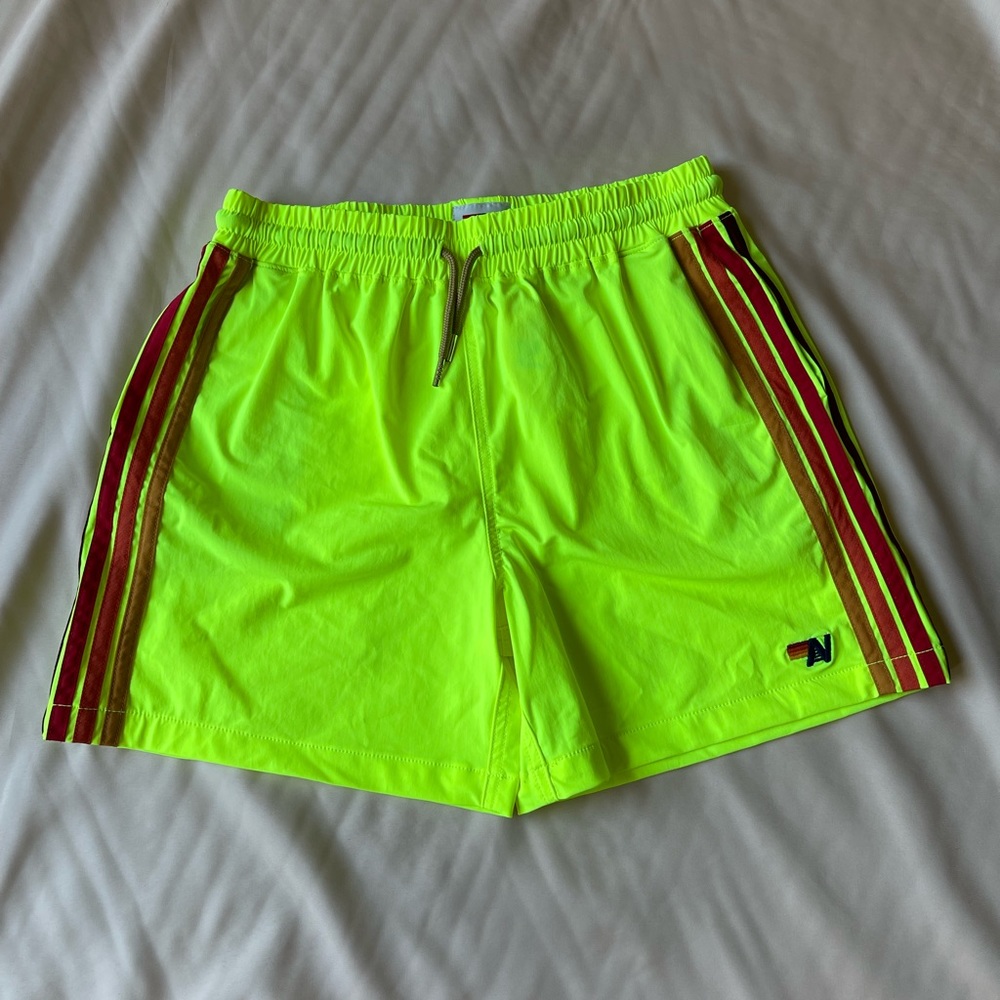 AVIATOR NATION KIDS FLEX BOARD SHORTS - NEON YELLOW - size 14